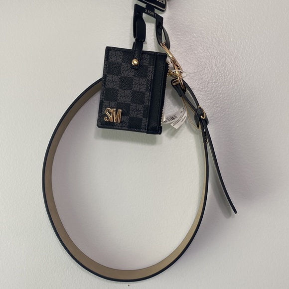 Steve Madden Black/Gray 2-1 belt with credit card holder size small 38” length - Picture 2 of 5